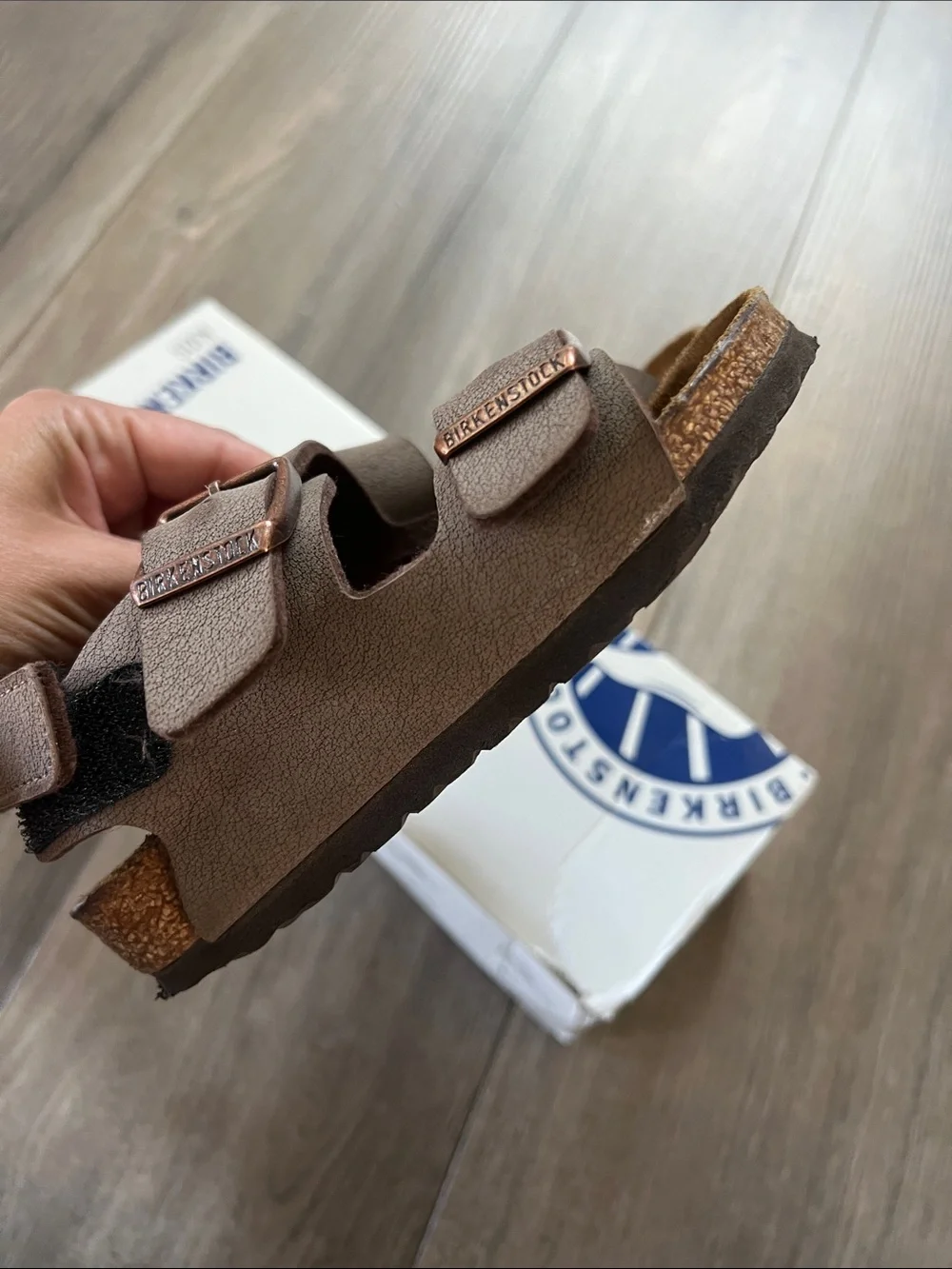 Birkenstock Kids Brown Double Strap Sandals with Buckles